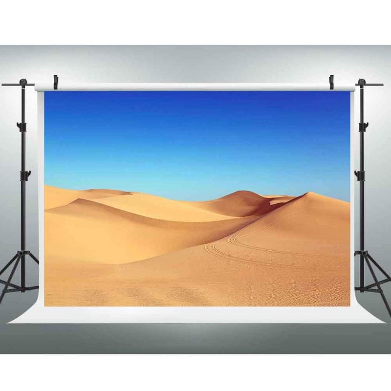 EOA 7(W) x5(H) FT Desert Sand Dune Backdrop Wild West Blue Sky Landscape Picture Photography Background Mysterious Birthday Party Kids Children Adult Photoshot YouTube Booth Studio Prop - Image 1